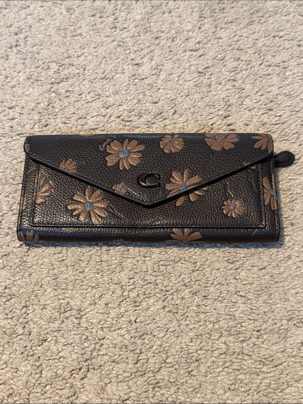 Coach Women’s Wallet with Brown Floral Print